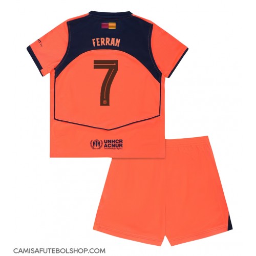 Camisa de time de futebol Barcelona Ferran Torres #7 Replicas 3º Equipamento Infantil 2025-26 Manga Curta (+ Calças curtas)